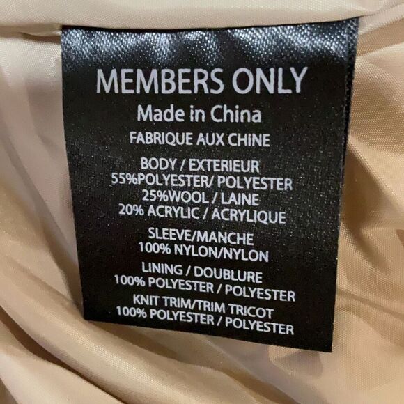 Members Only Green Brown Wool Blend Bomber Tweed Puffer Jacket Medium - Picture 7 of 9